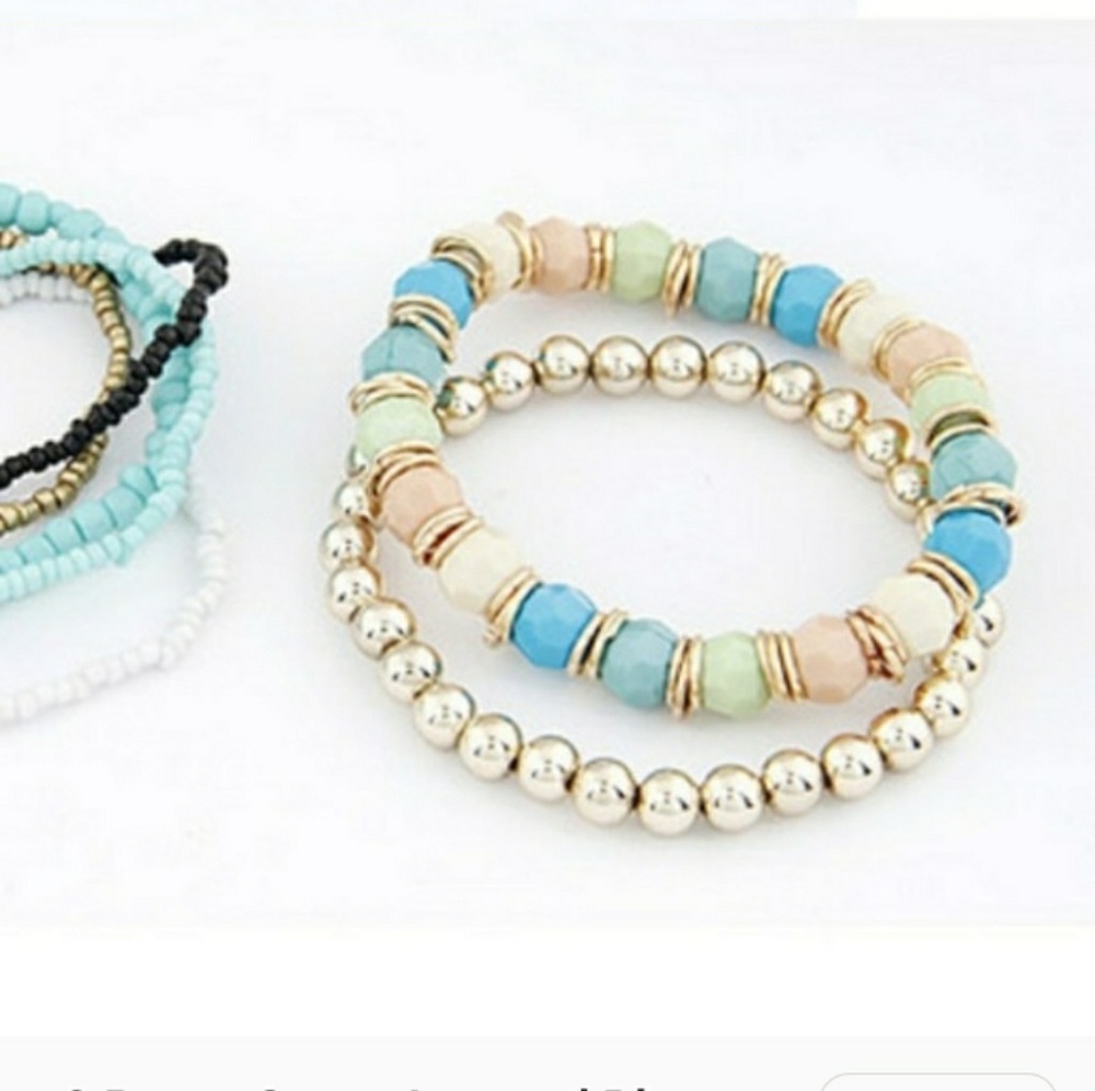 ❄🌟HPx2🌟 FREE 7Layered Blue Gold Beads Bracelet - Picture 3 of 3
